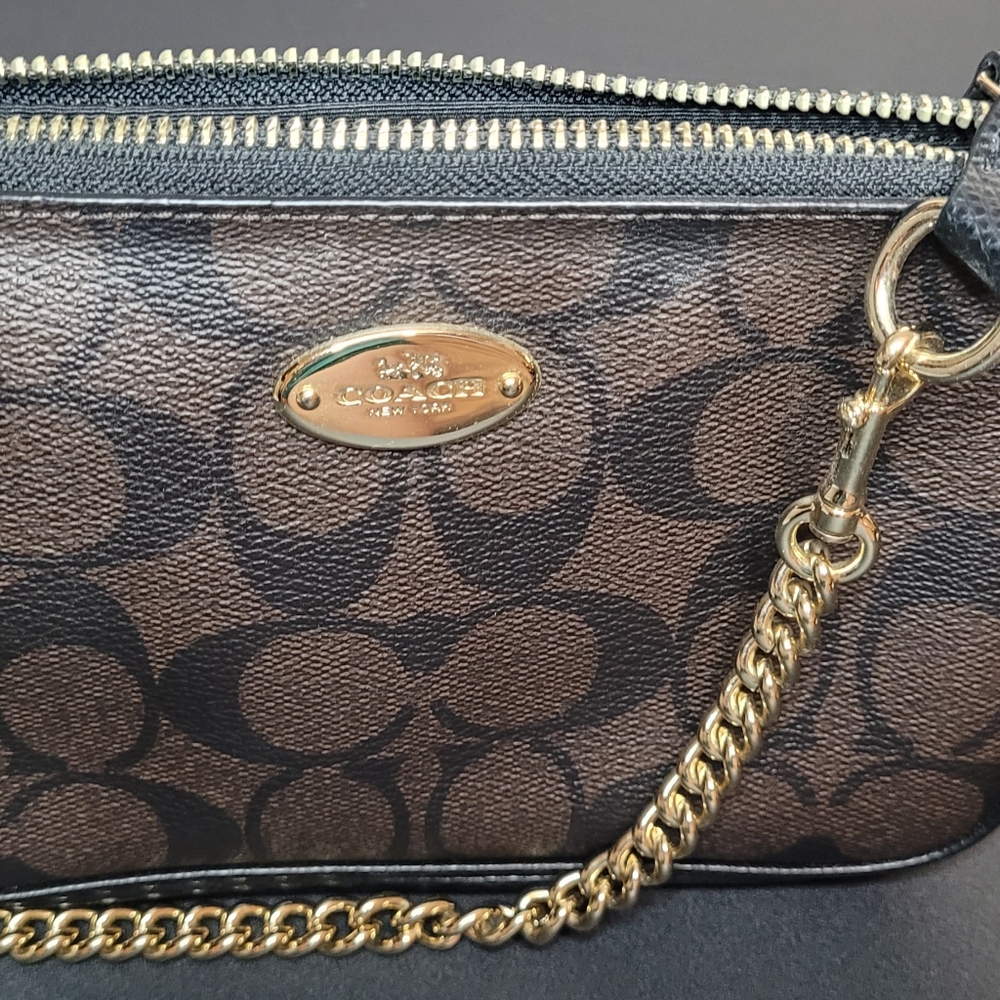 Coach purse with gold chain